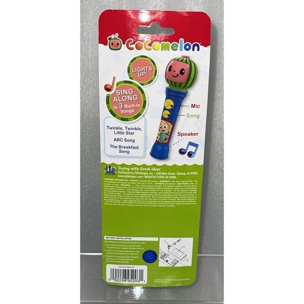 Cocomelon Sing‎ Along Karaoke Microphone w/ Music & Songs Lights Up Toddler Toy - Picture 7 of 7